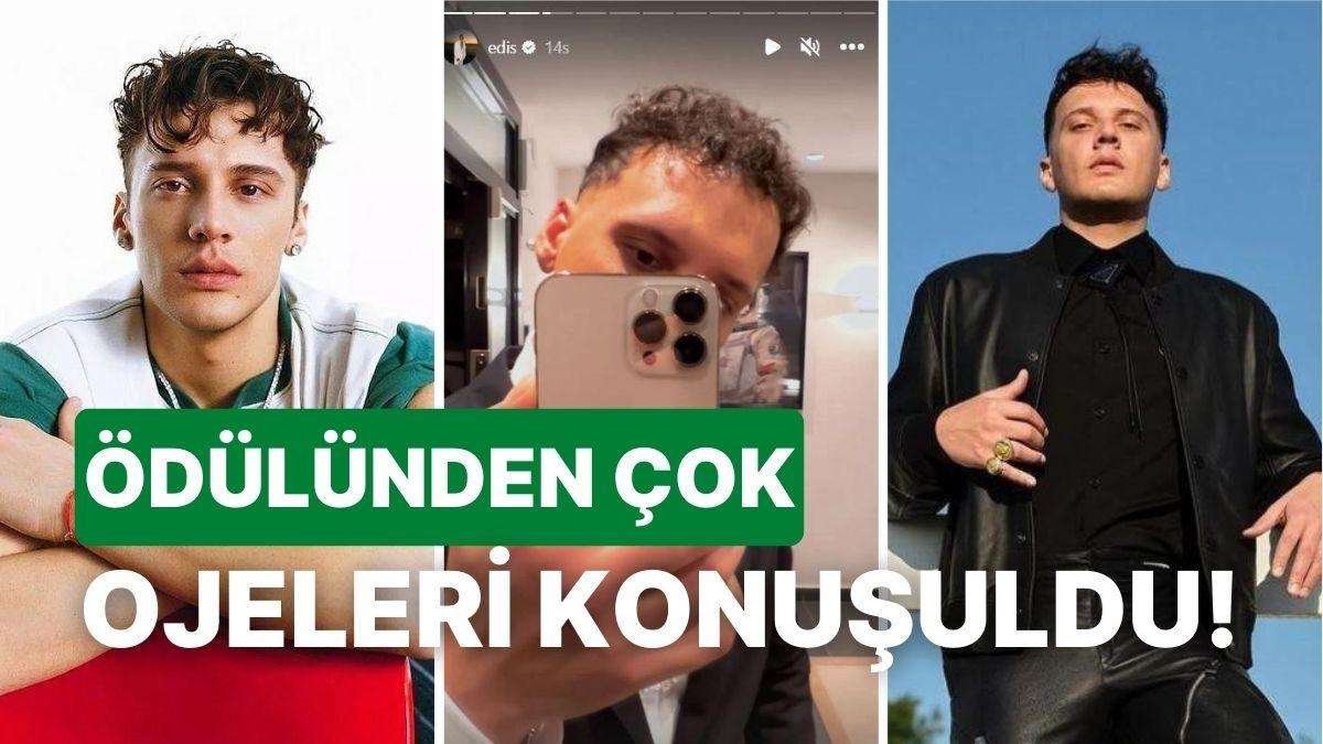 En İyi Erkek Şarkıcı Seçilen Edis’in Ödül Gecesinde Ojeli Tırnaklarıyla Yaptığı Paylaşımlar Gündem Oldu