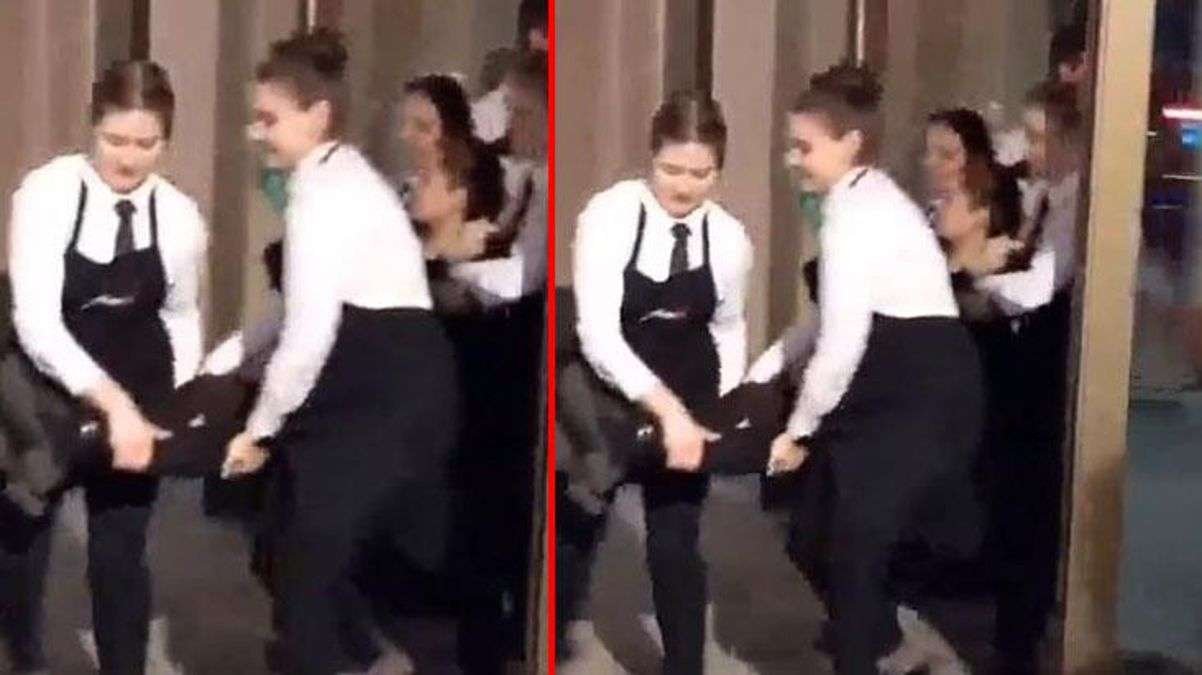 Nusret’i protestoya giden vegan gruba soğuk duş! Kadın eylemci böyle dışarı atıldı